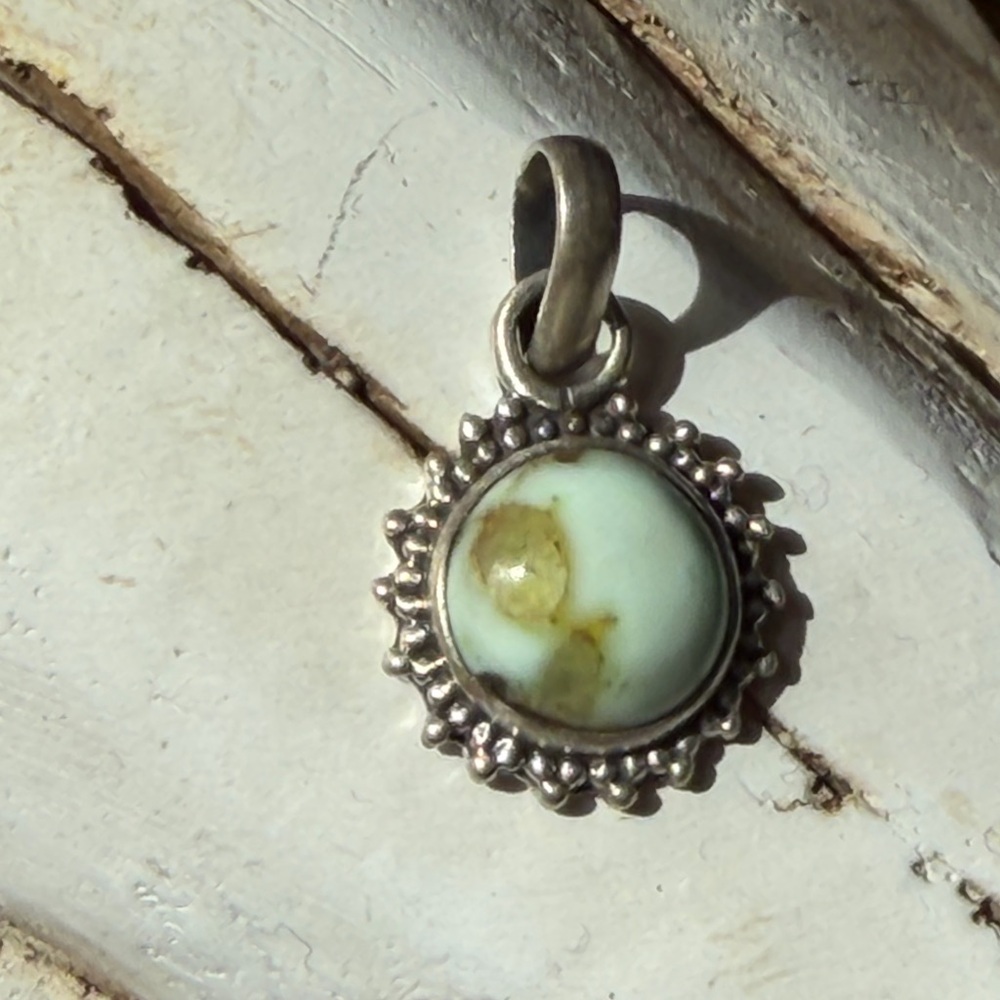 Sterling Silver Palomino  Round Pendant